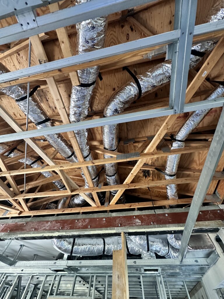 Ductwork installation by Swift Air Conditioning for a new construction HVAC system in West Palm Beach