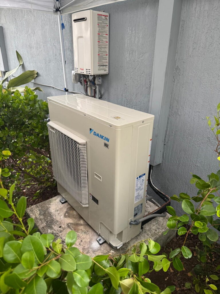Daikin air conditioning unit installed at a residence by Swift Air Conditioning in West Palm Beach.